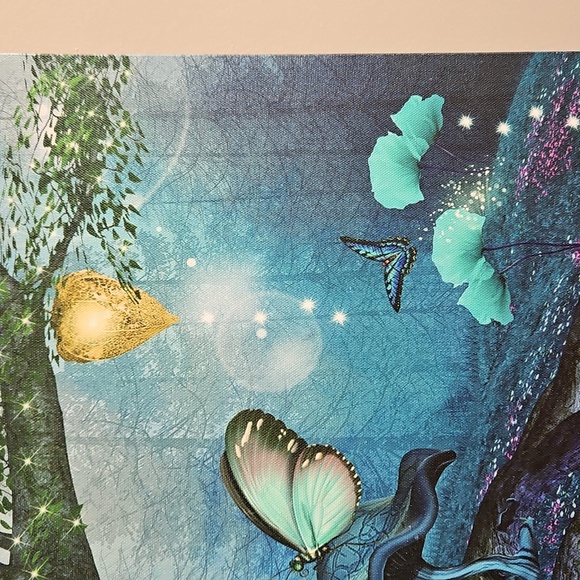 Enchanted Forest Canvas Art with Butterflies - Picture 9 of 9